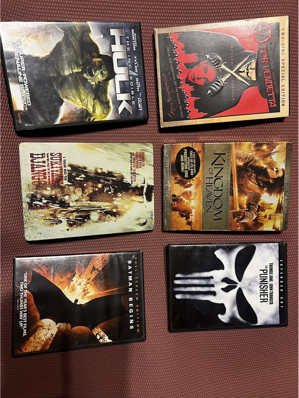 Mixed Movie DVD Collection - Hulk, V for Vendetta, Kingdom of Heaven, Batman, Da